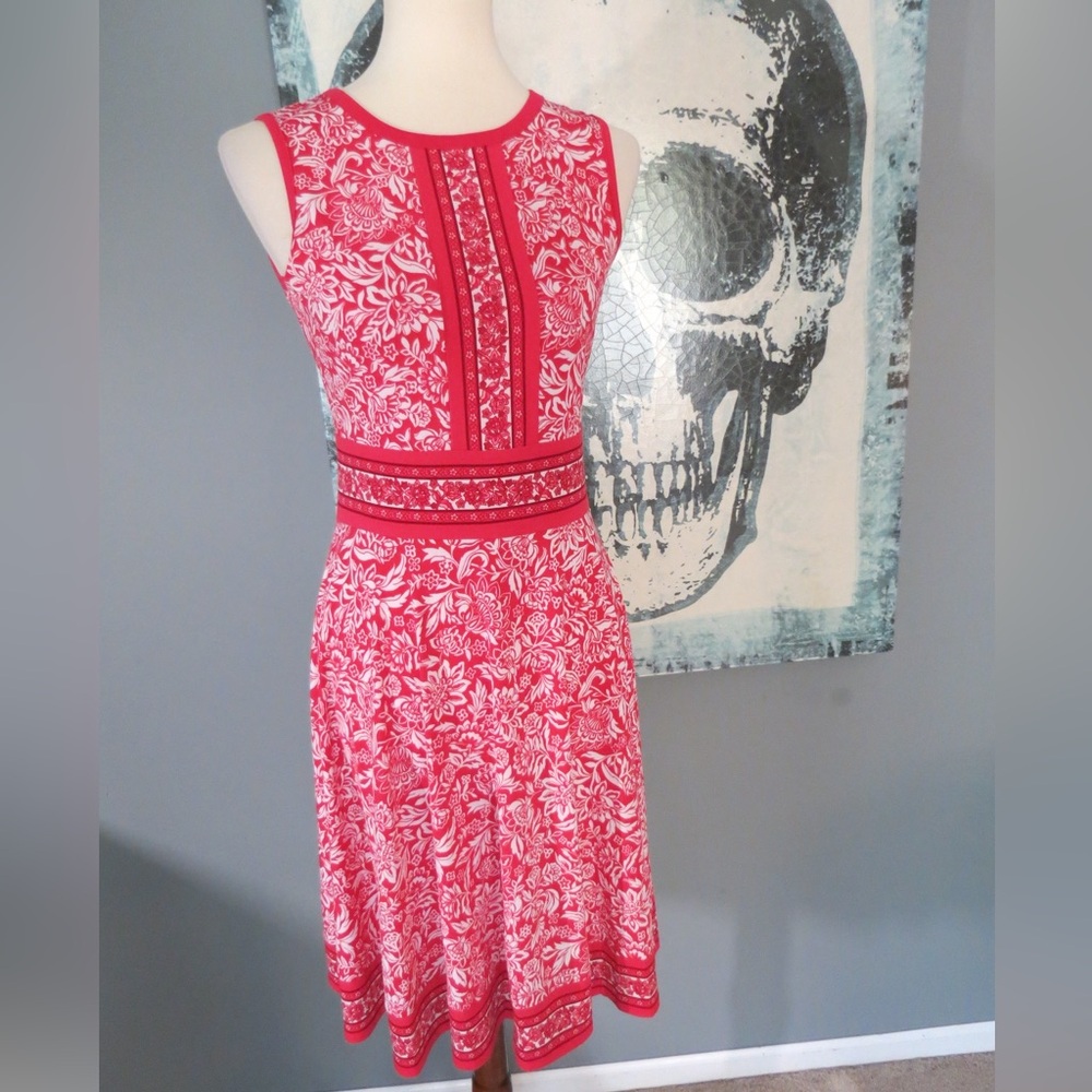 Red Floral Michael Kors Sleeveless Dress